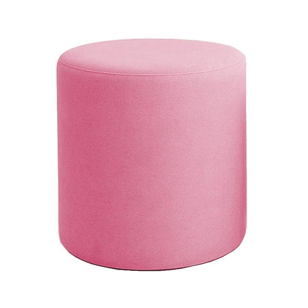 Puff Beca Cilindro Suede Live - 7 Decor Rosa - 1