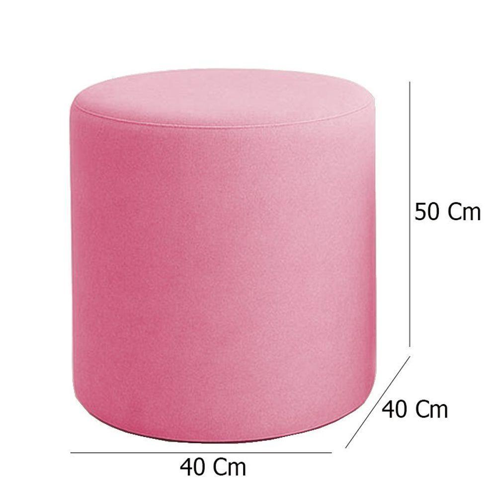 Puff Beca Cilindro Suede Live - 7 Decor Rosa - 4