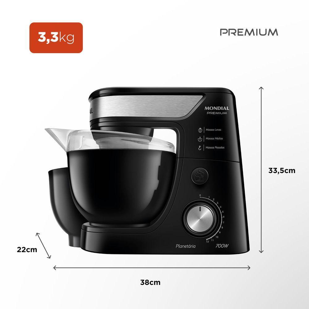 Batedeira Planetária Premium Bp-01p-b 127v-preto/inox - 3