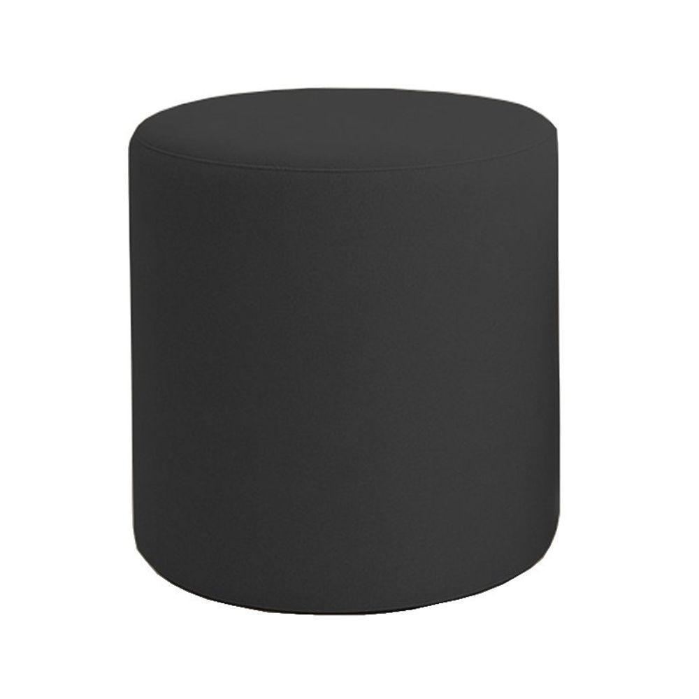 Puff Beca Cilindro Suede Live - 7 Decor Preto - 1