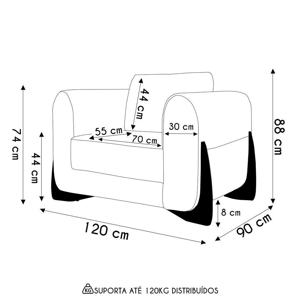 Poltrona Para Sala Base De Madeira Kit 2 Izzy S06 Linho Cinza - Mpozenato - 4