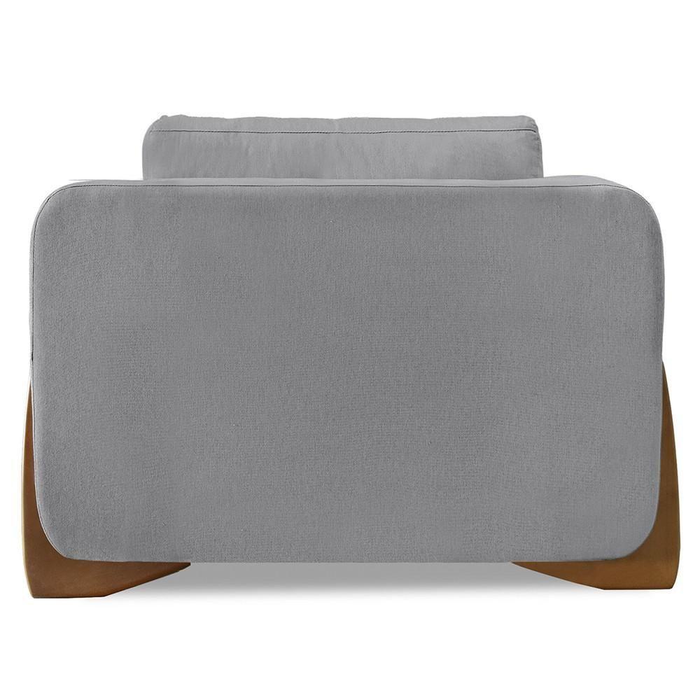 Poltrona Para Sala Base De Madeira Kit 2 Izzy S06 Linho Cinza - Mpozenato - 7
