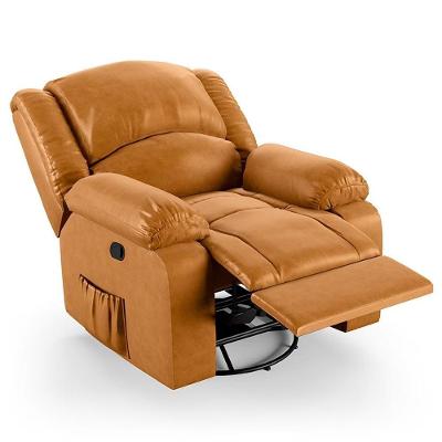 Poltrona Do Papai Reclinável Pietra Glider Giratória Usb Fh9 Pu Whisky - Mpozenato