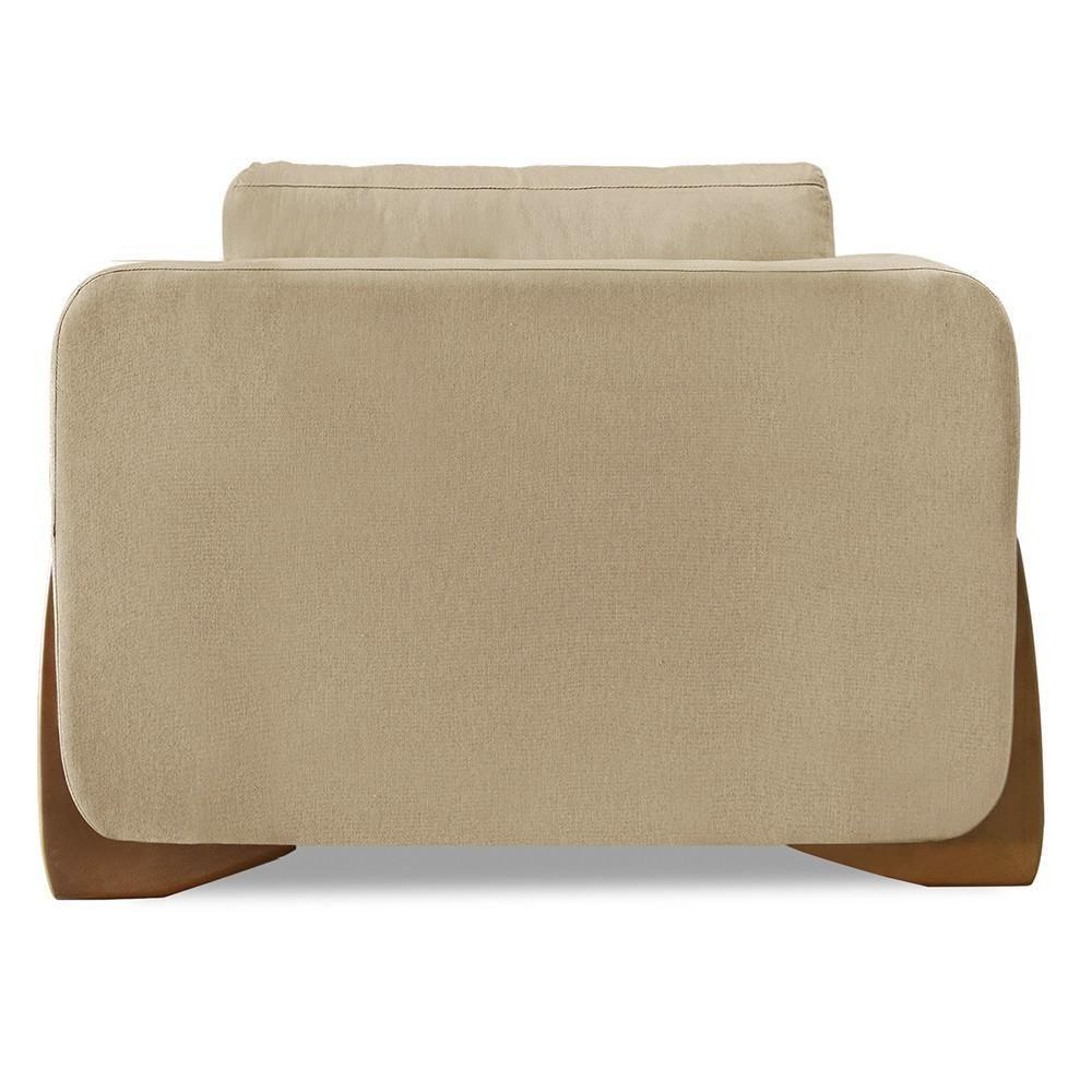 Poltrona Para Sala Base De Madeira Izzy S06 Linho Dourado - Mpozenato - 6