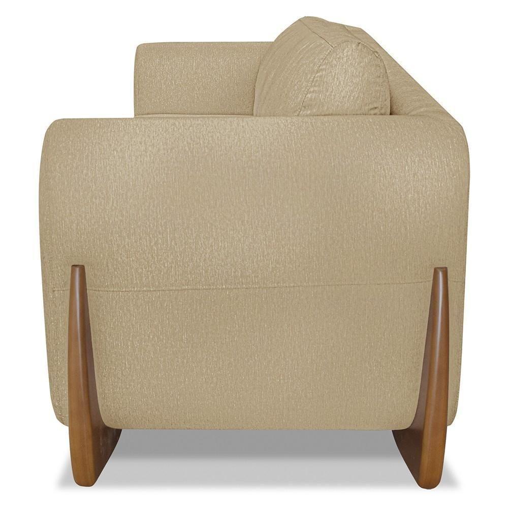 Poltrona Para Sala Base De Madeira Izzy S06 Linho Dourado - Mpozenato - 7