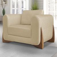 Poltrona Para Sala Base De Madeira Izzy S06 Linho Dourado - Mpozenato - 2