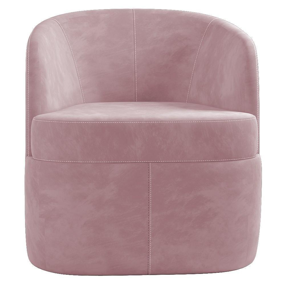 Poltrona Giratória Decorativa Para Sala Dandara K04 Veludo Rosê - Mpozenato - 6