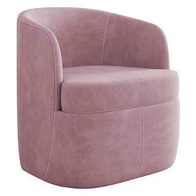Poltrona Giratória Decorativa Para Sala Dandara K04 Veludo Rosê - Mpozenato