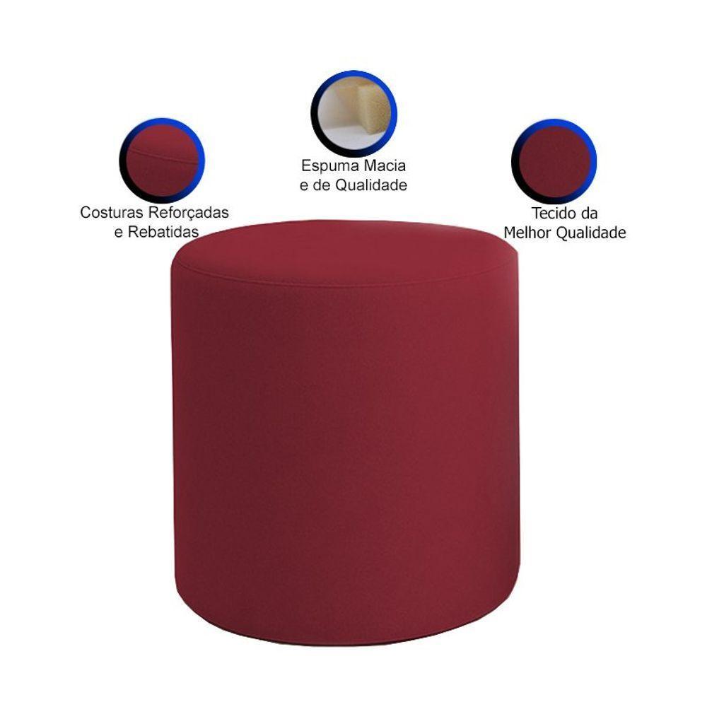 Puff Beca Cilindro Suede Live - 7 Decor Bordo - 3