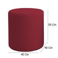 Puff Beca Cilindro Suede Live - 7 Decor Bordo - 4