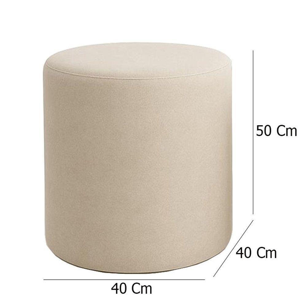 Puff Beca Cilindro Suede Live - 7 Decor Bege - 4