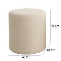 Puff Beca Cilindro Suede Live - 7 Decor Bege - 4