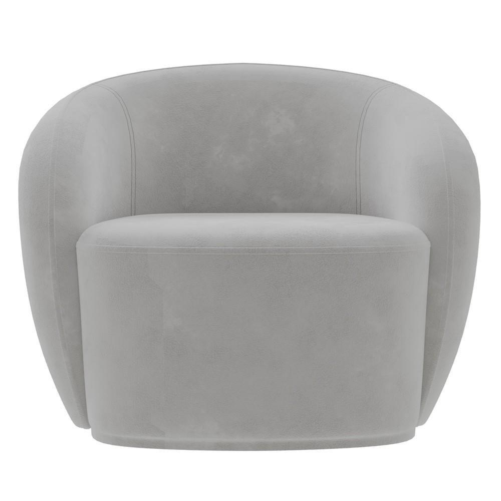 Poltrona Para Sala De Estar Orgânica Kit Com 2 Garbin K04 Veludo Cinza - Mpozenato - 7