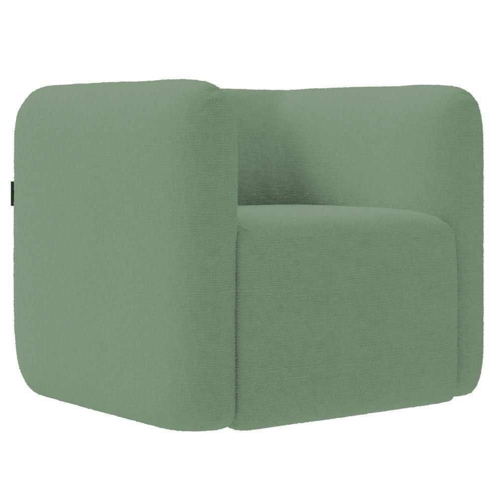 Poltrona Para Sala De Estar Decorativa Kit Com 2 Maggie K04 Bouclê Verde - Mpozenato - 5