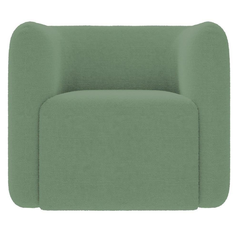Poltrona Para Sala De Estar Decorativa Kit Com 2 Maggie K04 Bouclê Verde - Mpozenato - 6