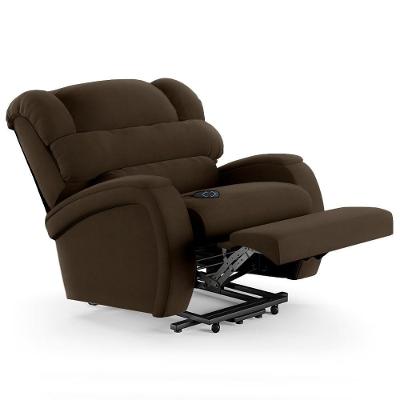 Poltrona Do Papai Reclinável Kalie Elevação Lift Elétrico Fh9 Veludo Marrom - Mpozenato