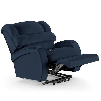 Poltrona Do Papai Reclinável Kalie Elevação Lift Elétrico Fh9 Pu Azul - Mpozenato