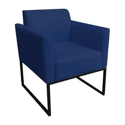 Poltrona Decorativa Maressa S04 Suede Azul Ibiza