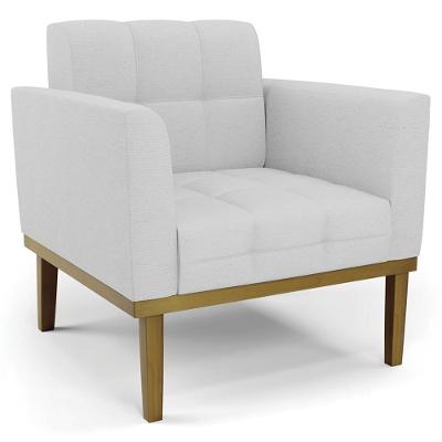 Poltrona Decorativa Ana Linho Cinza Ibiza