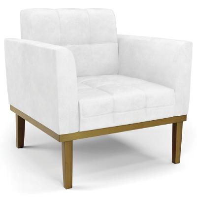 Poltrona Decorativa Ana Sintético Pu Branco Ibiza