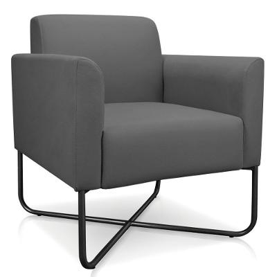 Poltrona Decorativa Maressa S08 Suede Grafite Preto Ibiza