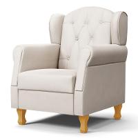 Poltrona De Amamentação Com Pés De Madeira Letícia Suede Bege - Phoenix - 1