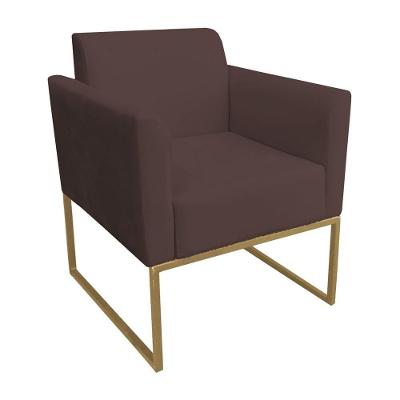Poltrona Decorativa Maressa S06 Suede Marrom Ibiza
