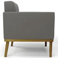 Poltrona Base Madeira Castanho Kit 2 Ana Suede Grafite - Ibiza - 9