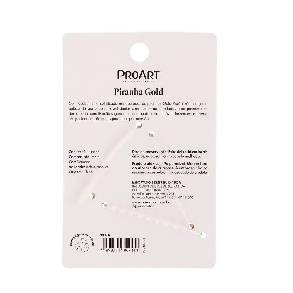 Piranha De Cabelo Gold Proart Sem Danos Aos Fios, Design Adaptável A Todos Os Tipos De Cabelo Meia Lua - 5