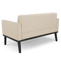 Sofá Namoradeira E 1 Poltrona Base Madeira Preto Ana Sintético Bege - Ibiza - 9