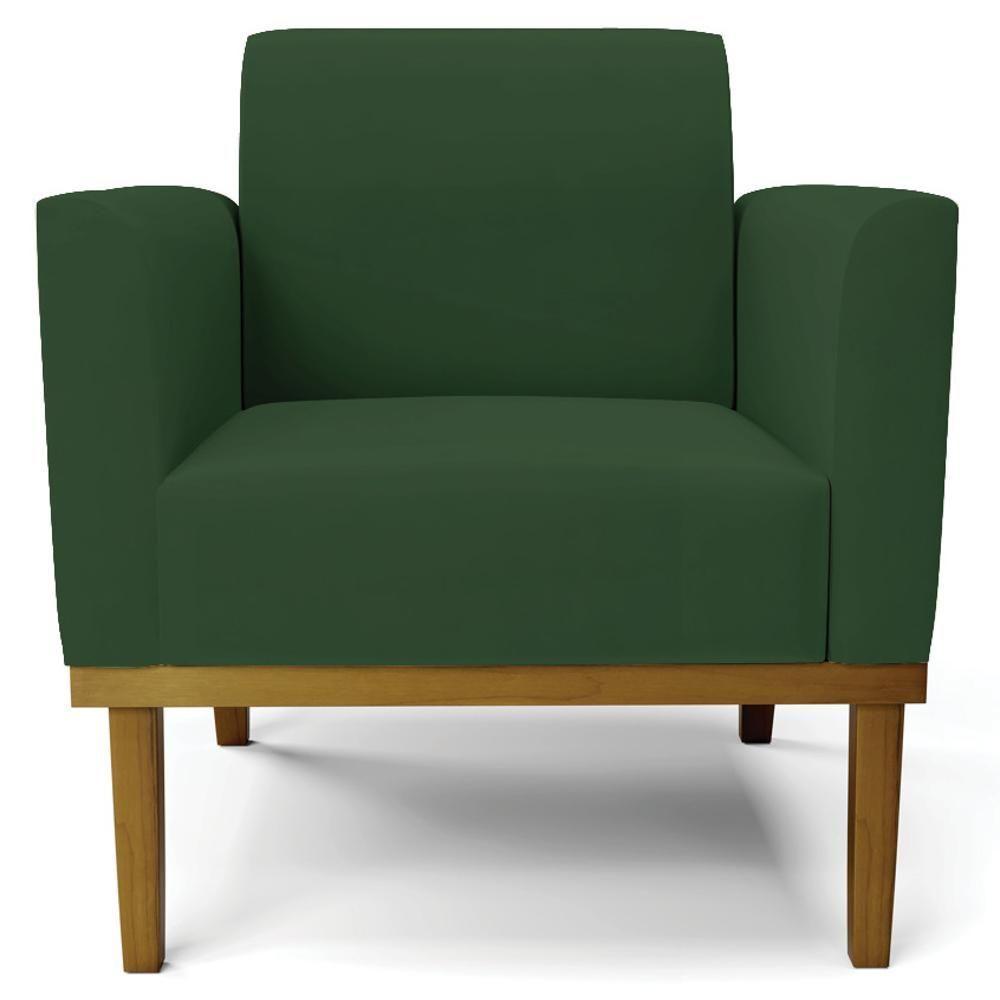 Sofá Namoradeira E 1 Poltrona Base Madeira Castanho Maressa Veludo Verde - Ibiza - 8