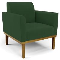 Sofá Namoradeira E 1 Poltrona Base Madeira Castanho Maressa Veludo Verde - Ibiza - 6