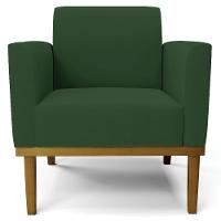 Sofá Namoradeira E 1 Poltrona Base Madeira Castanho Maressa Veludo Verde - Ibiza - 8