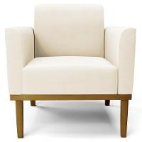 Sofá Namoradeira E 1 Poltrona Base Madeira Castanho Maressa Veludo Bege - Ibiza - 8