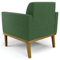 Sofá Namoradeira E 1 Poltrona Base Madeira Castanho Maressa Suede Verde - Ibiza - 9