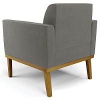 Sofá Namoradeira E 1 Poltrona Base Madeira Castanho Maressa Suede Grafite - Ibiza - 7