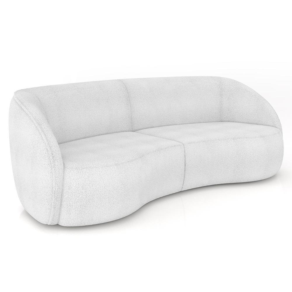 Sofá 3 Lugares Orgânico 288cm E Poltrona Zion M22 Boucle Branco - Mpozenato - 6