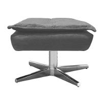 Puff Decorativo Sala De Estar Base Giratória Cromada Opla Suede Grafite - Ibiza - 3