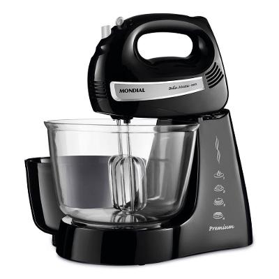 Batedeira Convencional Mondial Bella Massa B-23 NP 4L 500W 4 Velocidades Preto 110V