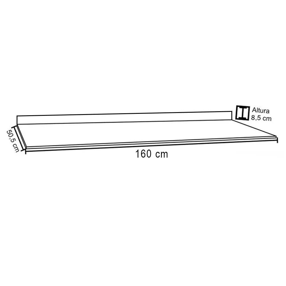 Tampo Para Balcão De Cozinha 160cm Mdp Castanho - Lumil - 4
