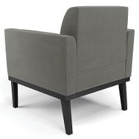 Sofá Namoradeira E 1 Poltrona Base Madeira Preto Maressa Suede Grafite - Ibiza - 10