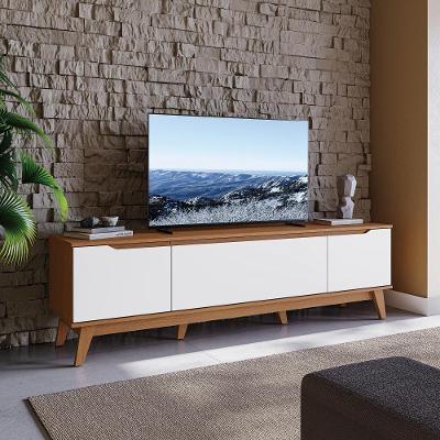 Rack Kappesberg 3 Portas Canela/Branco 180cm