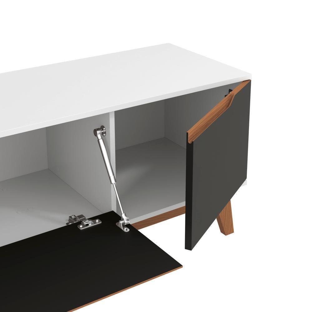 Rack Kappesberg 3 Portas Branco/Preto Fosco 180cm - 8