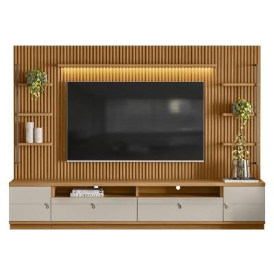 Rack Com Painel Ripado Para Tv 75 Pol. 268cm Golden L06 Nature-off White - Mpozenato