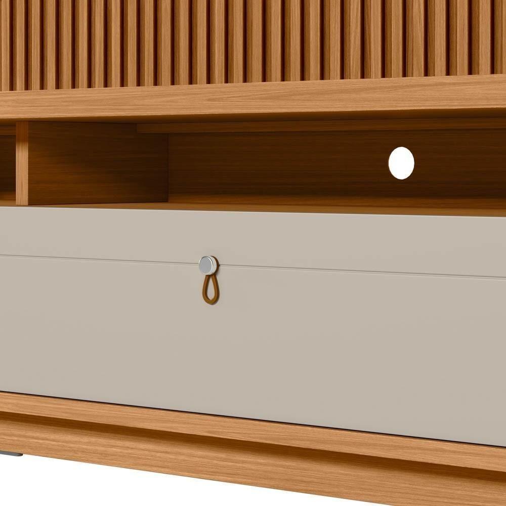 Rack Com Painel Ripado Para Tv 75 Pol. 180cm Golden L06 Nature-off White - Mpozenato - 3
