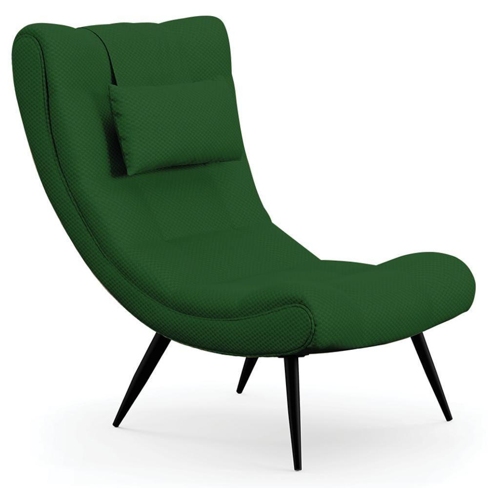 Kit 2 Poltronas Decorativas Sala De Estar Com Almofada E Pés Palito Lord Veludo Luxo Verde - Ibiza - 6