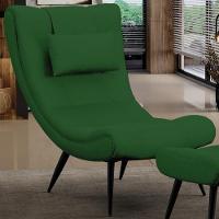 Kit 2 Poltronas Decorativas Sala De Estar Com Almofada E Pés Palito Lord Veludo Luxo Verde - Ibiza - 2