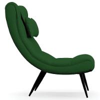 Kit 2 Poltronas Decorativas Sala De Estar Com Almofada E Pés Palito Lord Veludo Luxo Verde - Ibiza - 7