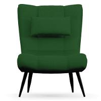 Kit 2 Poltronas Decorativas Sala De Estar Com Almofada E Pés Palito Lord Veludo Luxo Verde - Ibiza - 8