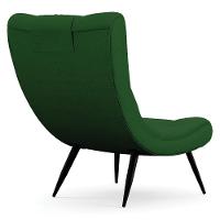 Kit 2 Poltronas Decorativas Sala De Estar Com Almofada E Pés Palito Lord Veludo Luxo Verde - Ibiza - 9